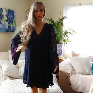 ENTRO Boho Bell & Lace Sleeve Dress. Size S